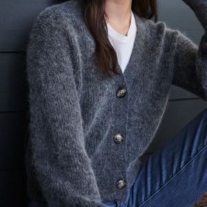 Quince Baby Alpaca-Wool Cropped Cardigan